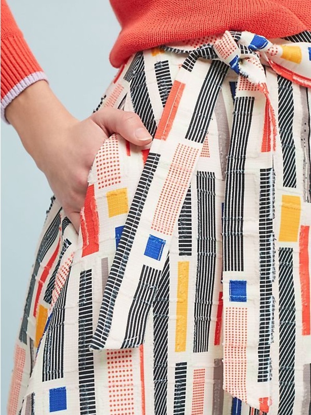 Hutch Midi Skirt with Multicolor Geometric Bars Anthropologie - Picture 2 of 5